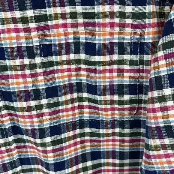 Cremieux Classics Men’s Shirt Sz L Blue White Plaid Button-down 100% Cotton - Picture 6 of 11